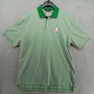 Ryder Cup Shirt Mens XL Green White Striped Polo‎ Ralph Lauren 2016 USA Golf